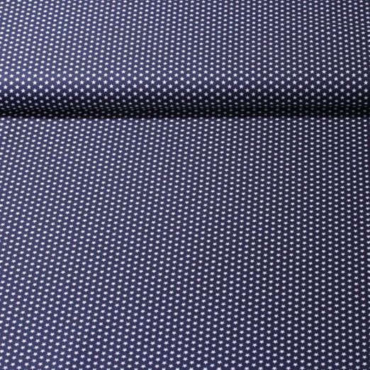 Baumwolle Popeline Stella - Mini Sterne Navy Weiß